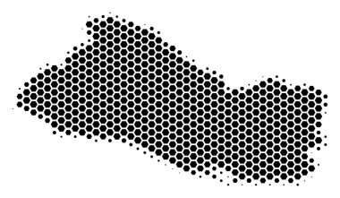 Altıgen yarı ton El Salvador Haritası