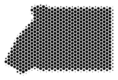 Altıgen yarı ton Ekvator Ginesi harita