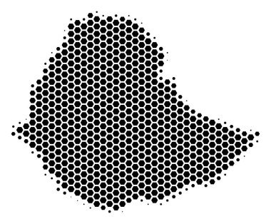 Altıgen yarı ton Etiyopya Haritası