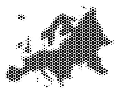 Altıgen yarı ton Avrupa Haritası