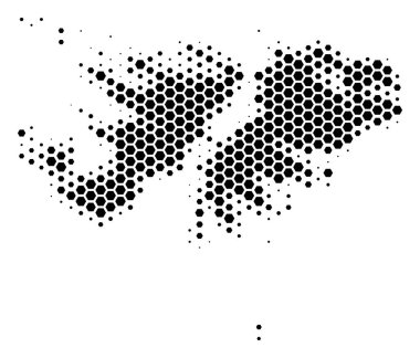 Altıgen yarı ton Falkland Adaları Haritası