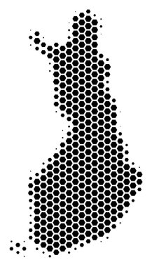 Altıgen yarı ton Finlandiya Haritası