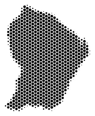 Altıgen yarı ton Fransız Guyanası Haritası