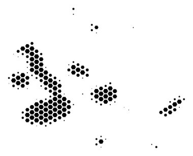 Altıgen yarı ton Galapagos Adaları Haritası