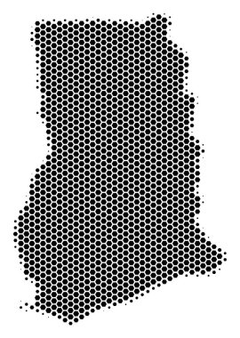 Altıgen yarı ton Gana harita