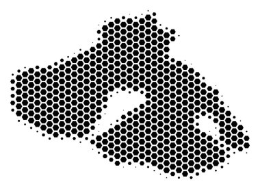 Altıgen yarı ton Yunan midilli (ada) harita