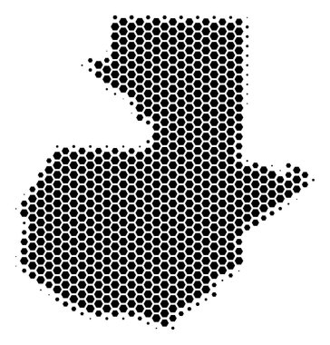 Altıgen yarı ton Guatemala Haritası