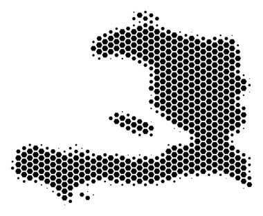 Altıgen yarı ton Haiti Haritası