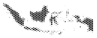 Altıgen yarı ton Endonezya Haritası