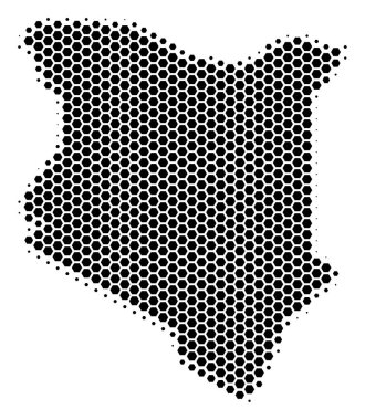 Altıgen yarı ton Kenya harita