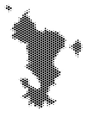 Altıgen yarı ton Mayotte Adası Haritası