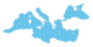 Altıgen yarı ton Akdeniz harita