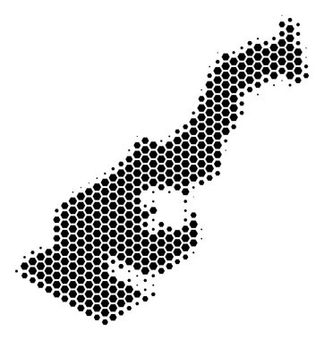 Altıgen yarı ton Monako Haritası