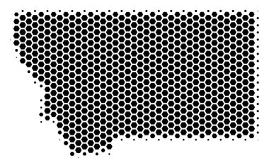 Altıgen yarı ton Montana Eyaleti harita