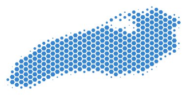 Altıgen yarı ton Ontario Gölü harita