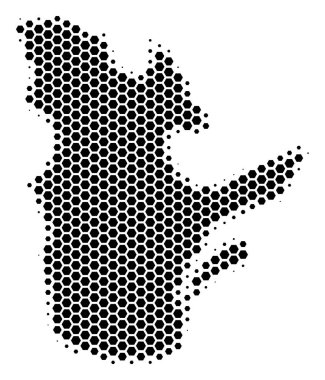 Altıgen yarı ton Quebec eyaleti harita