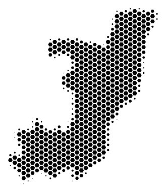 Altıgen yarı ton Cumhuriyeti Kongo Haritası