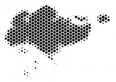 Altıgen yarı ton Singapur göster