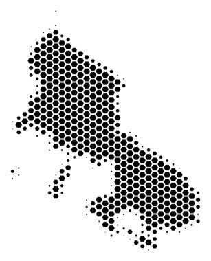 Altıgen yarı ton Skyros Yunan Adası Haritası