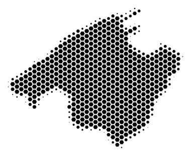 Altıgen yarı ton İspanya Mallorca ada Haritası