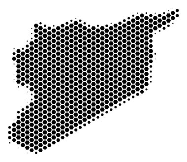 Altıgen yarı ton Suriye Haritası