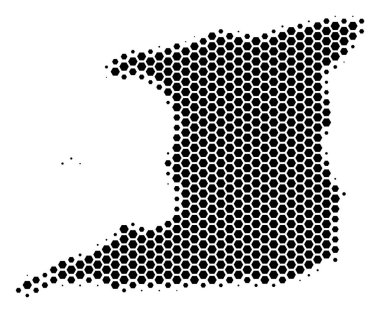 Altıgen yarı ton Trinidad ada Haritası