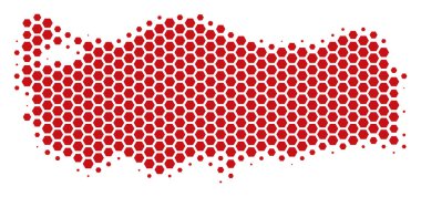 Altıgen noktalı resim Türkiye Haritası