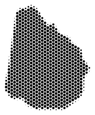 Altıgen yarı ton Uruguay Haritası