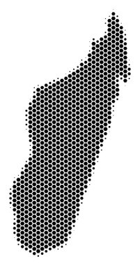 Altıgen yarı ton Madagaskar Adası Haritası