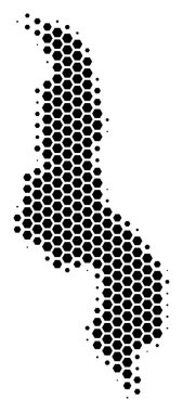 Altıgen yarı ton Malavi Haritası