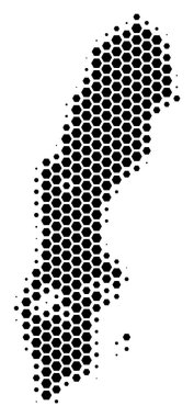 Altıgen yarı ton İsveç harita