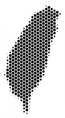 Altıgen yarı ton Tayvan ada Haritası