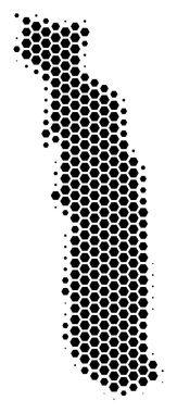 Altıgen yarı ton Togo Haritası