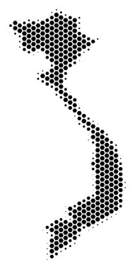 Altıgen yarı ton Vietnam Haritası