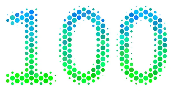 Ikona tekstu niebiesko zielony 100 półtonów — Wektor stockowy