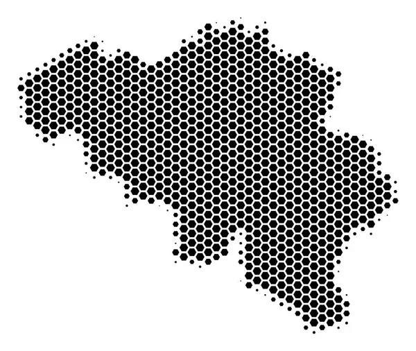 Hexagon Halftone Bélgica mapa —  Vetores de Stock