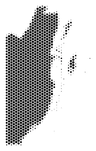 Hexágono medio tono Belice mapa — Archivo Imágenes Vectoriales