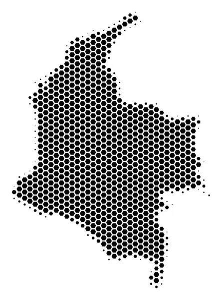 Hexagon Halftone Colombia Map — Stock Vector