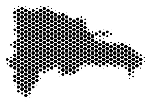 Altıgen yarı ton Dominik Cumhuriyeti haritası