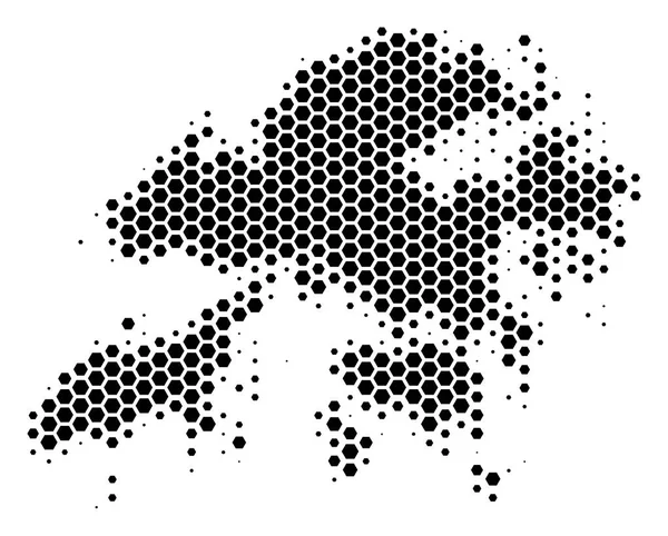Carte Hexagone Halftone Hong Kong — Image vectorielle