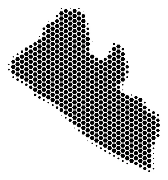 Εξάγωνο ράστερ Λιβερία Χάρτης — Διανυσματικό Αρχείο