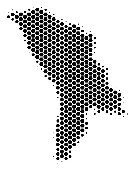 Altıgen yarı ton Moldova Haritası