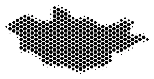 Altıgen yarı ton Moğolistan Haritası