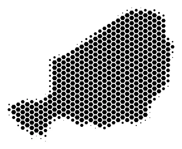 Altıgen yarı ton Nijer Haritası