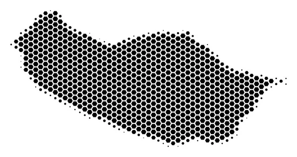 Altıgen yarı ton Portekiz Madeira Adası Haritası