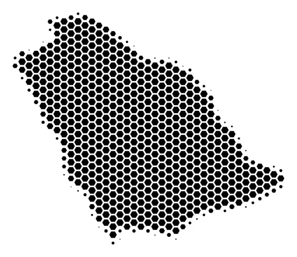 Hexagon Halftone Saudi Arabia Map — Stock Vector