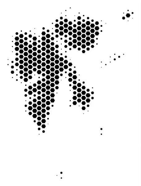 Hexagon Halftone Svalbard Island Mapa — Vector de stock