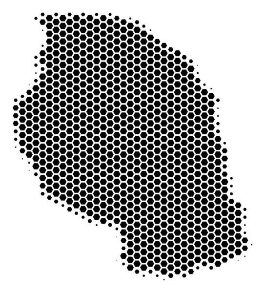 Altıgen yarı ton Tanzanya Haritası