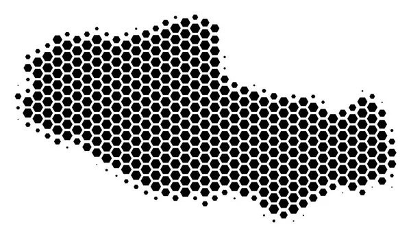 Altıgen yarı ton Tibet Çin bölgesi harita