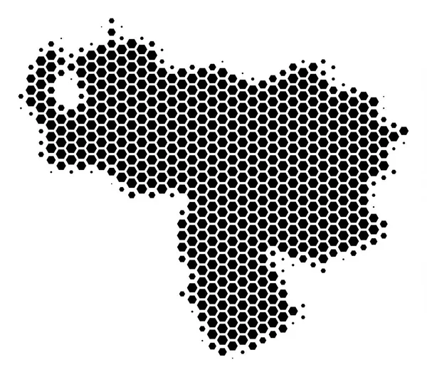 Hexágono Halftone Venezuela Mapa — Vector de stock